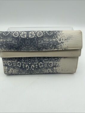 Vintage Furla Leather Wallet Snakeskin Multiple Compartments